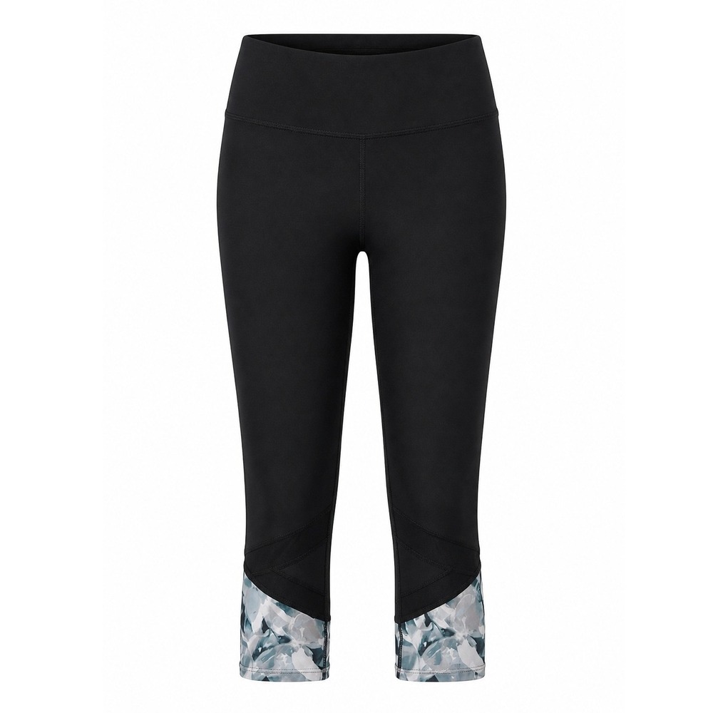Gaiam Womens Om Align Capri Leggings XL Blk Isabella Print Yoga Athleisure